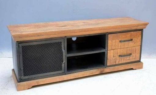 TV-Lowboard Industrial 1D aus Mangoholz/Eisen