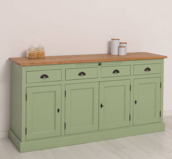 Landhaus Sideboard mit ausziehbaren Ablageflächen - Massive Kommode