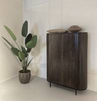 Noor Schrank 150 cm Mangoholz 2 Türen  Mattpolitur Wohnzimmerschrank Retro- Stil Dunkelfarbig