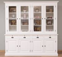 Küchenschrank mit je 4 Schubladen, geschlossenen Türen und Glastüren - Landhaus Vitrine