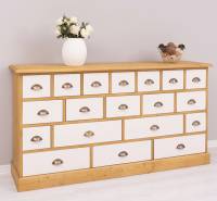 Apothekerschrank –180 cm breit, 19 Schubladen Kommode Landhaus