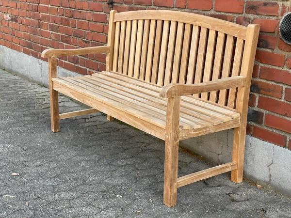 Gartenbank aus Teakholz 150cm - Bank Sitzbank Massivholz Teak Gartenmöbel