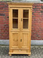 Eckvitrine Schrank Landhaus aus Weichholz