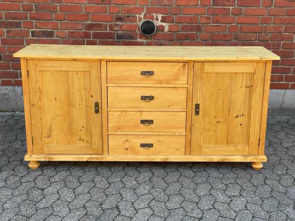 Gründerzeit Anrichte mit Schubladen - antike Weichholz Möbel - Sideboard Kommode