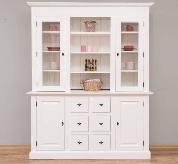 Wohnzimmer Buffet 170 cm breit mit 6 Schubladen und 4 Türen - Landhaus Vitrine