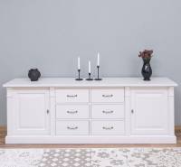 Landhaus Anrichte mit 6 Schubladen und 2 Türen - Massives Sideboard