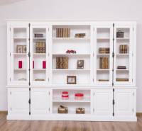 Landhaus Glasvitrine 300 cm Vitrinen Schrank Massivholz