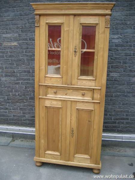 Jugendstil Eckvitrine aus Weichholz M168