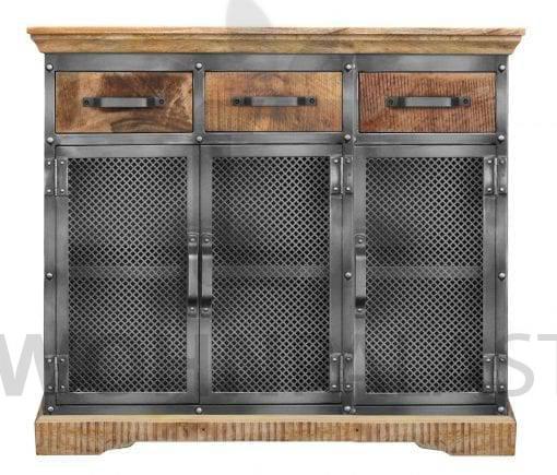 Kommode Industrial 3D aus Mangoholz/Eisen