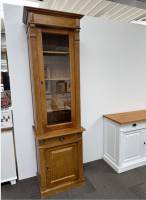 Schmale Glasvitrine - Landhausstil Vitrine antikbraun