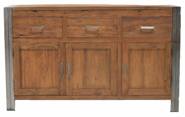 Sideboard Vintage Teak - Massivholz Kommode 3 Schubladen