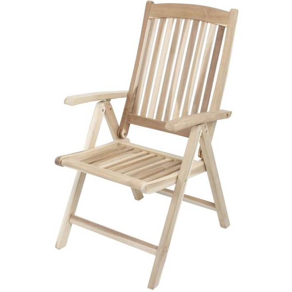 Teak Gartenstuhl Hochlehner GARTEN - Klappstuhl Gartensessel mit Armlehnen Teakmöbel Teakstuhl
