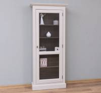 schmale Glasvitrine mit 1 Tür - Landhausstil Vitrine