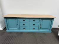 Landhaus Sideboard Massivholz mit 6 Schubladen