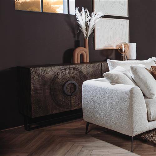 Padua Kommode mit moderner Holzschnitzereien und 2 Türen 200 cm