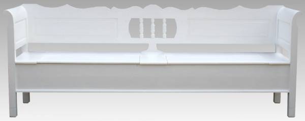 Truhen Bank Biedermeier weiß 240cm