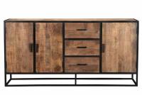 Sturdy Sideboard Mangoholz Stahlgestell Mattpolitur Kommode Anrichte Minimalistischer- Stil