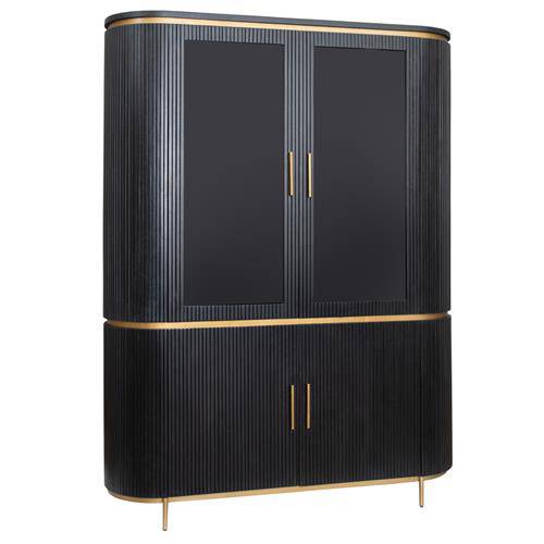 Rivello Vitrinen-Schrank schwarz 150 cm Schrank