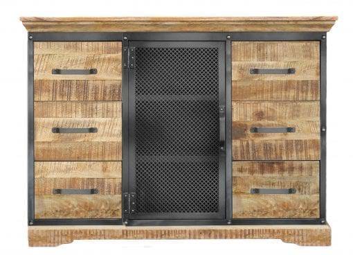 Kommode Industrial 6C aus Mangoholz/Eisen