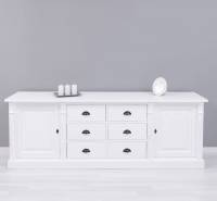 Landhaus Anrichte mit 6 Schubladen und 2 Türen - Sideboard Massivholz