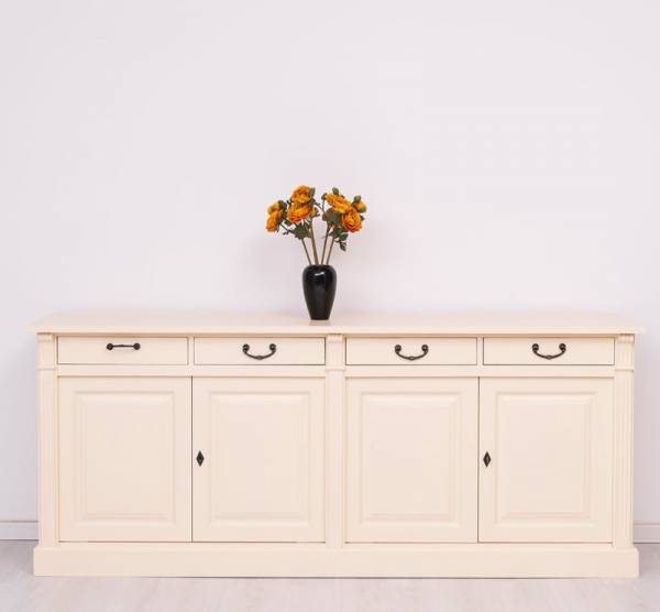Landhaus Anrichte mit 4 Schubladen und 4 Türen - Sideboard Massivholz