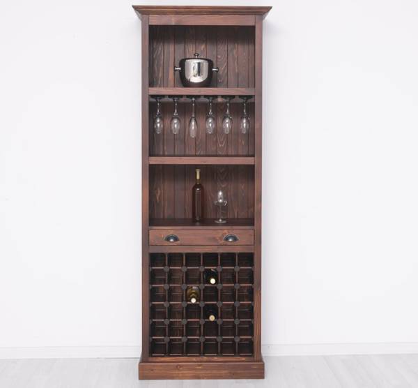 Barschrank aus massiven Kiefernholz - 78 cm Breit - Landhaus Schrank