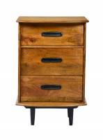 Elias Nachtkommode 55 cm 3 Schubladen Mango Holz Kommode Anrichte Retro Elias Nachtkommode 55 cm 3 Schubladen Mango Holz Kommode Anrichte Retro