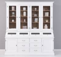 Landhaus Vitrinen Schrank 214 cm zweifarbig